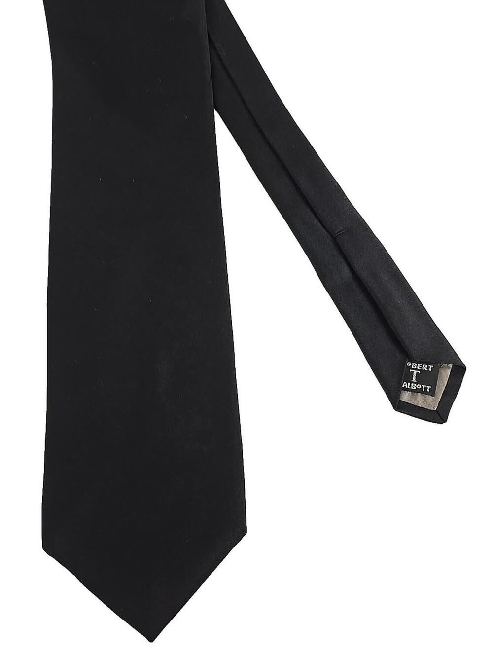 Robert Talbott Best Of Class Tie Solid Black Silk Handmade USA Luxury Necktie